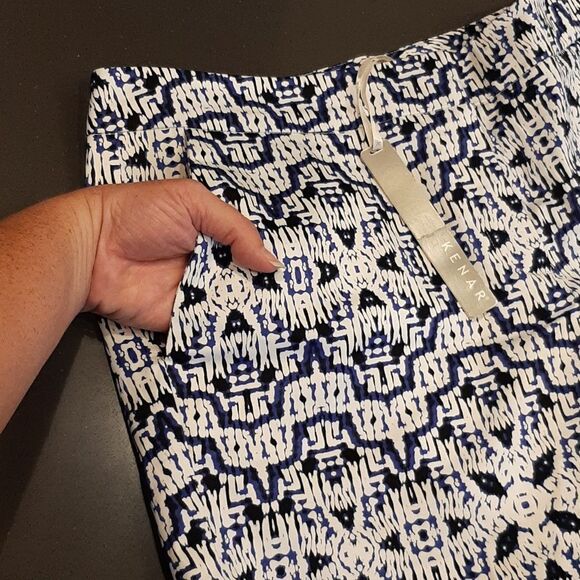 Kenar White Shorts with Blue Print - Picture 11 of 11